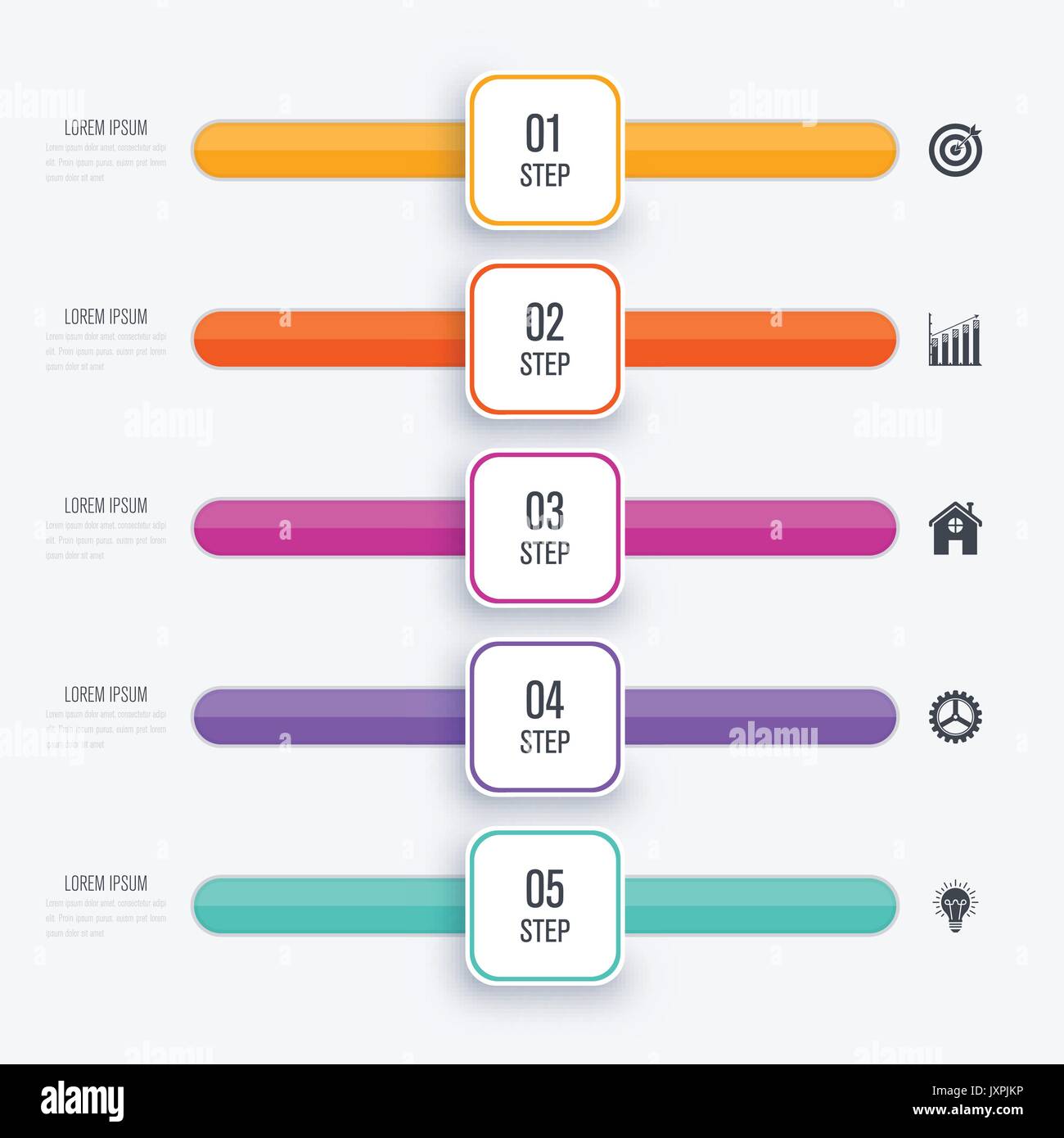 Vektor-Illustration-Infografik fünf Optionen Stock Vektor