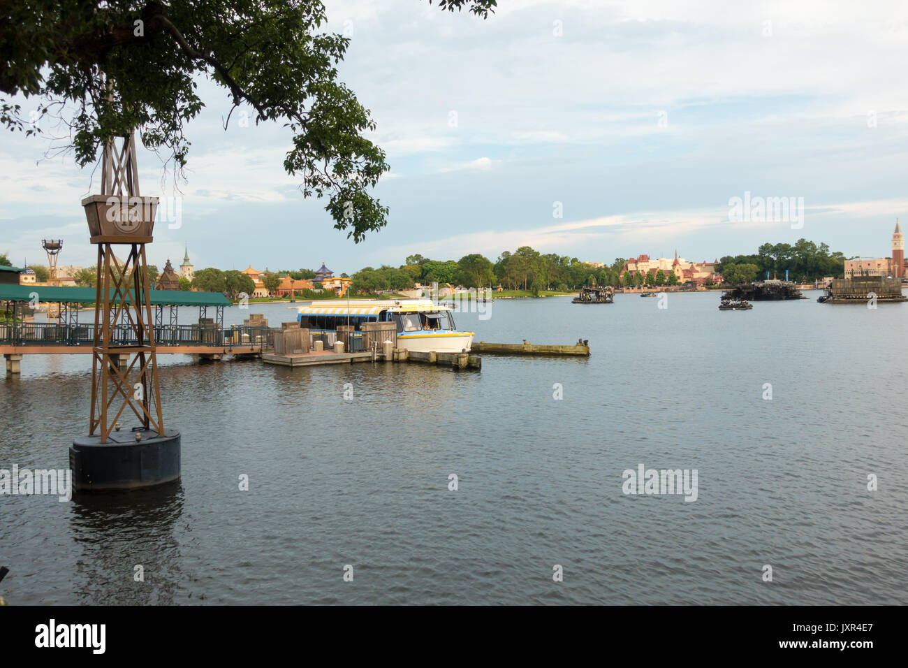 World Showcase Lagoon im Epcot Theme Park, Walt Disney World, Orlando, Florida. Stockfoto