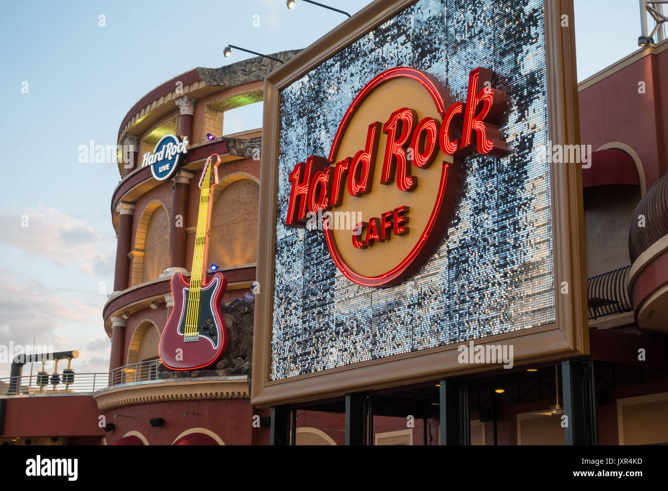 Hard Rock Cafe bei Universal CityWalk Orlando, Florida. Stockfoto