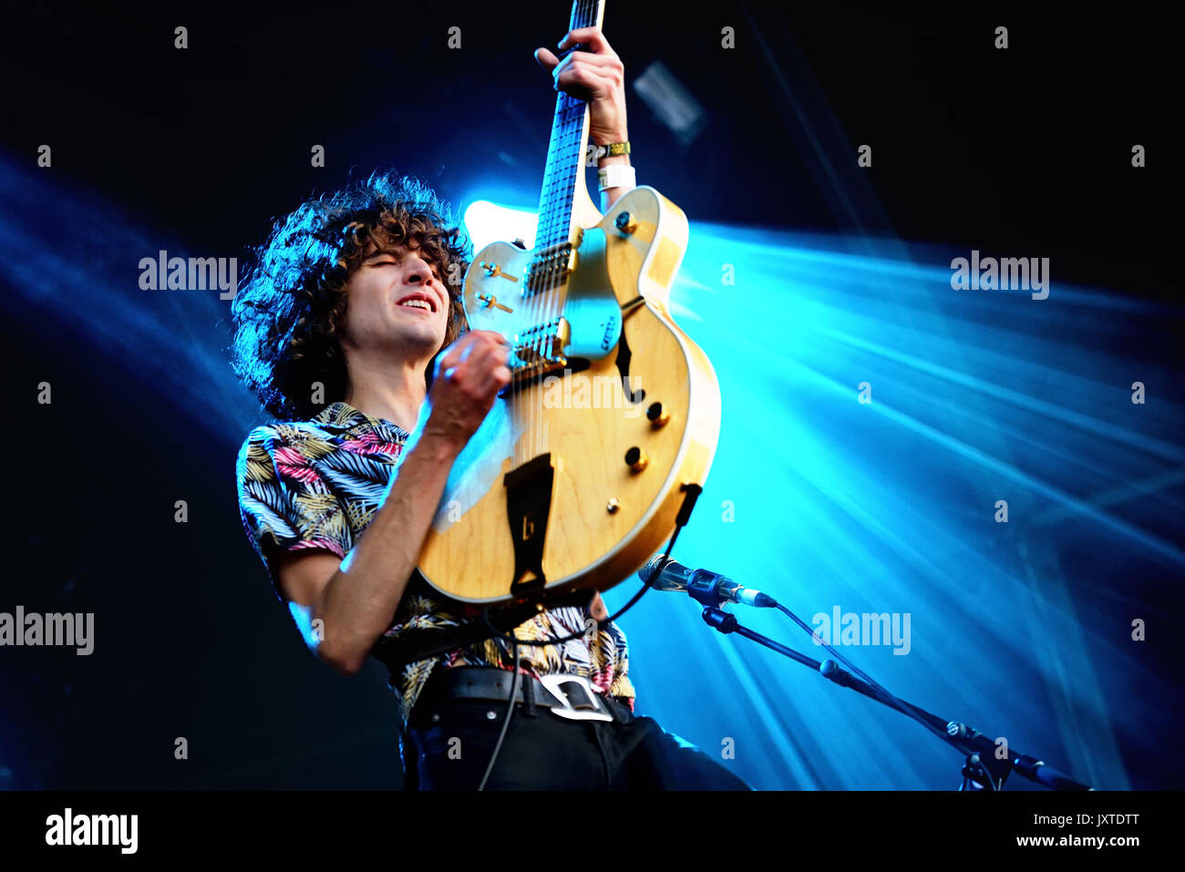 BENICASSIM, SPANIEN - Jun 14: Tempel (psychedelic Pop Musik Band) im Konzert an FIB Festival durchführen am 14. Juli 2017 in Benicassim, Spanien. Stockfoto