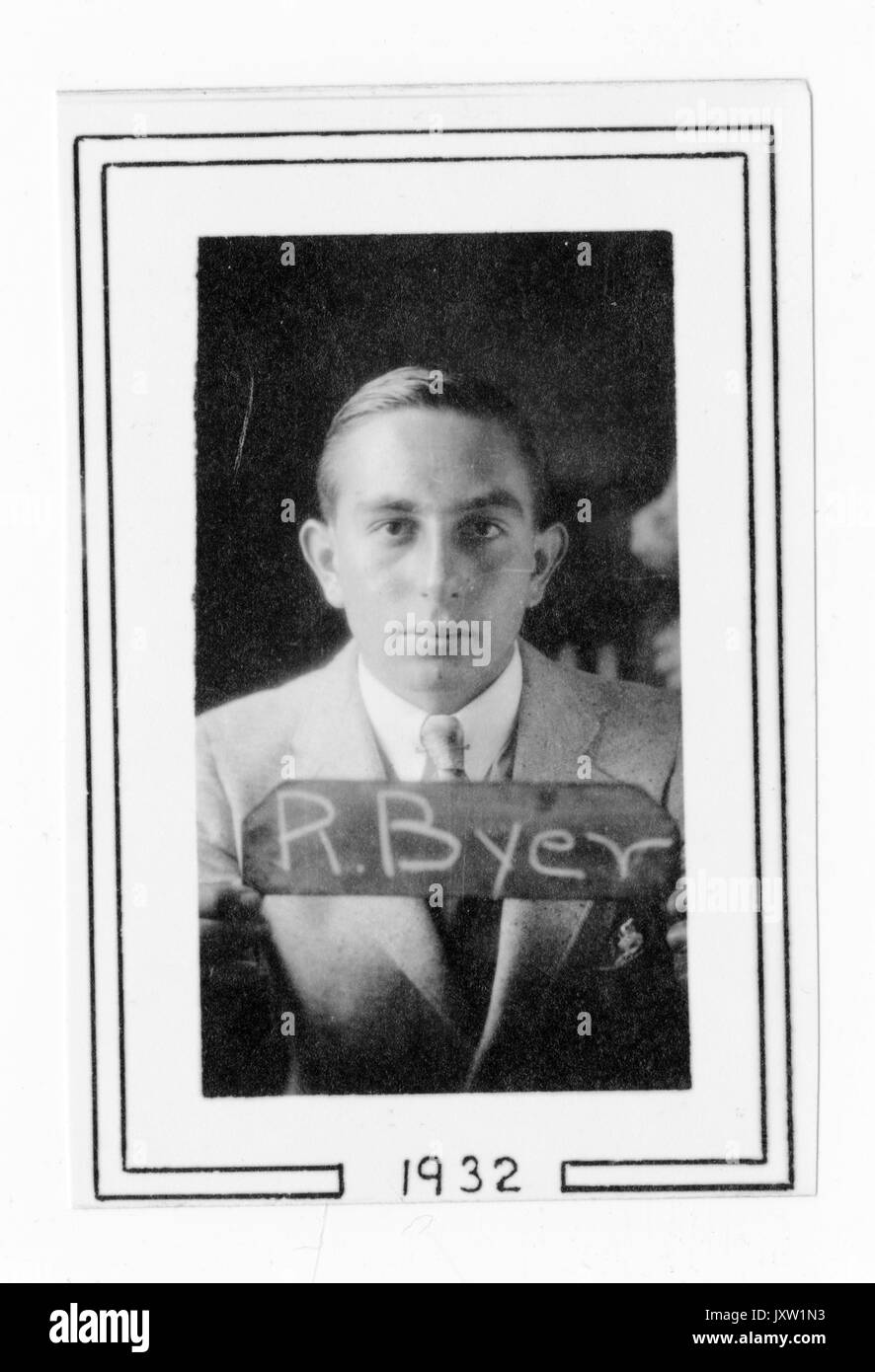 Richard Byer, portrait Fotografie, Brustkorb, Gesicht, c 25 Jahre, 1932. Stockfoto