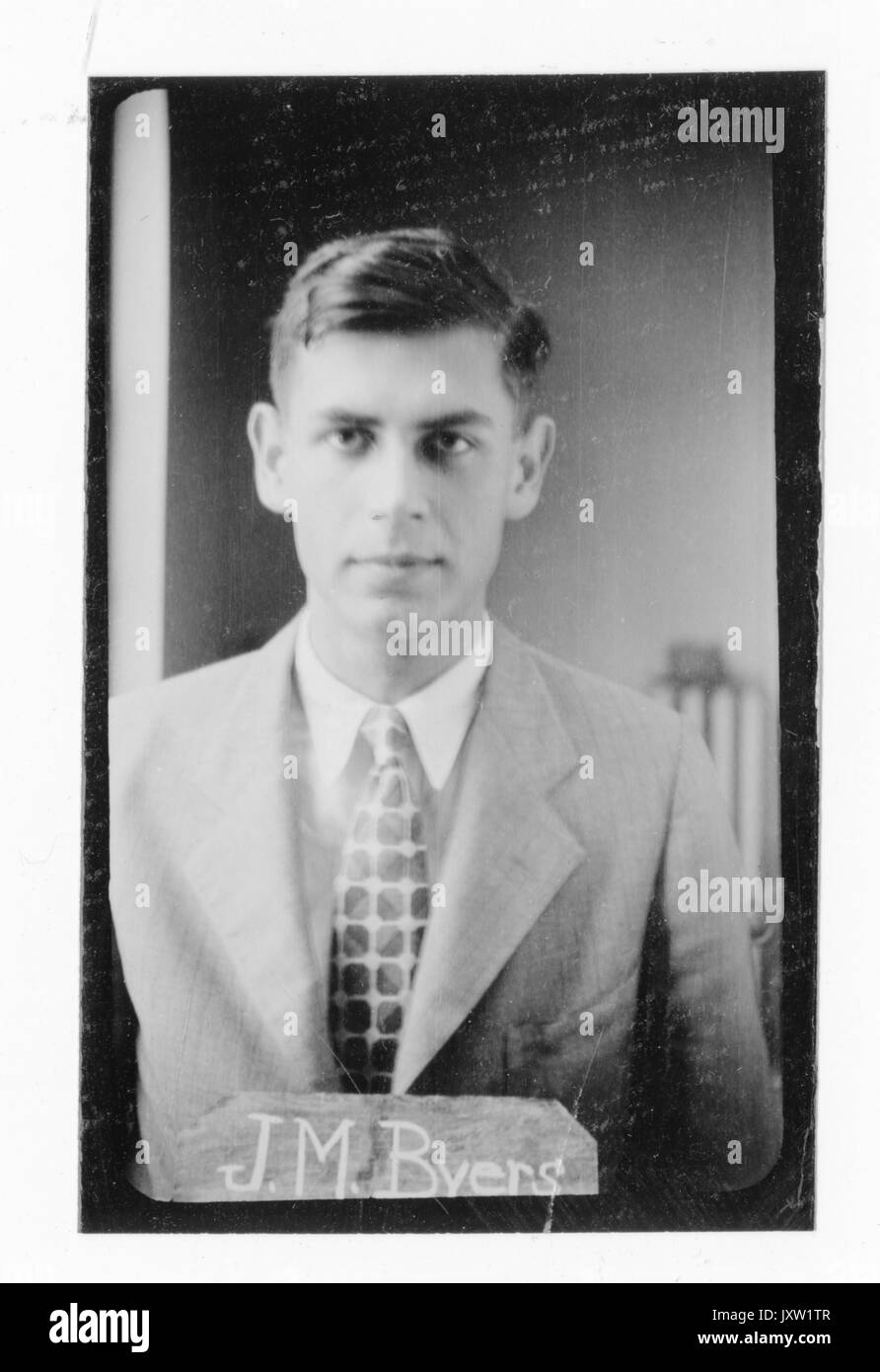 John Maxwell Byers, portrait Fotografie, Brustkorb, Gesicht, c 25 Jahre, 1924. Stockfoto