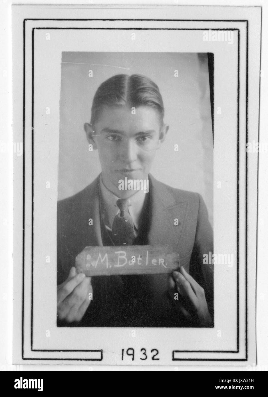 Martin edwin Butler, portrait Fotografie, Brustkorb, Gesicht, c 18 Jahre, 1932. Stockfoto