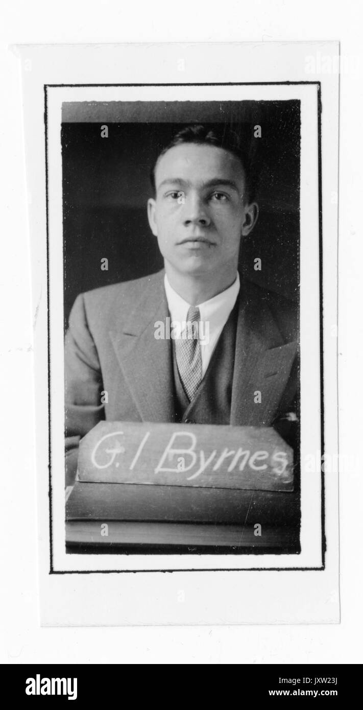 Gerald irvin Byrnes, portrait Fotografie, Brustkorb, Gesicht, c 25 Jahren, 1933. Stockfoto