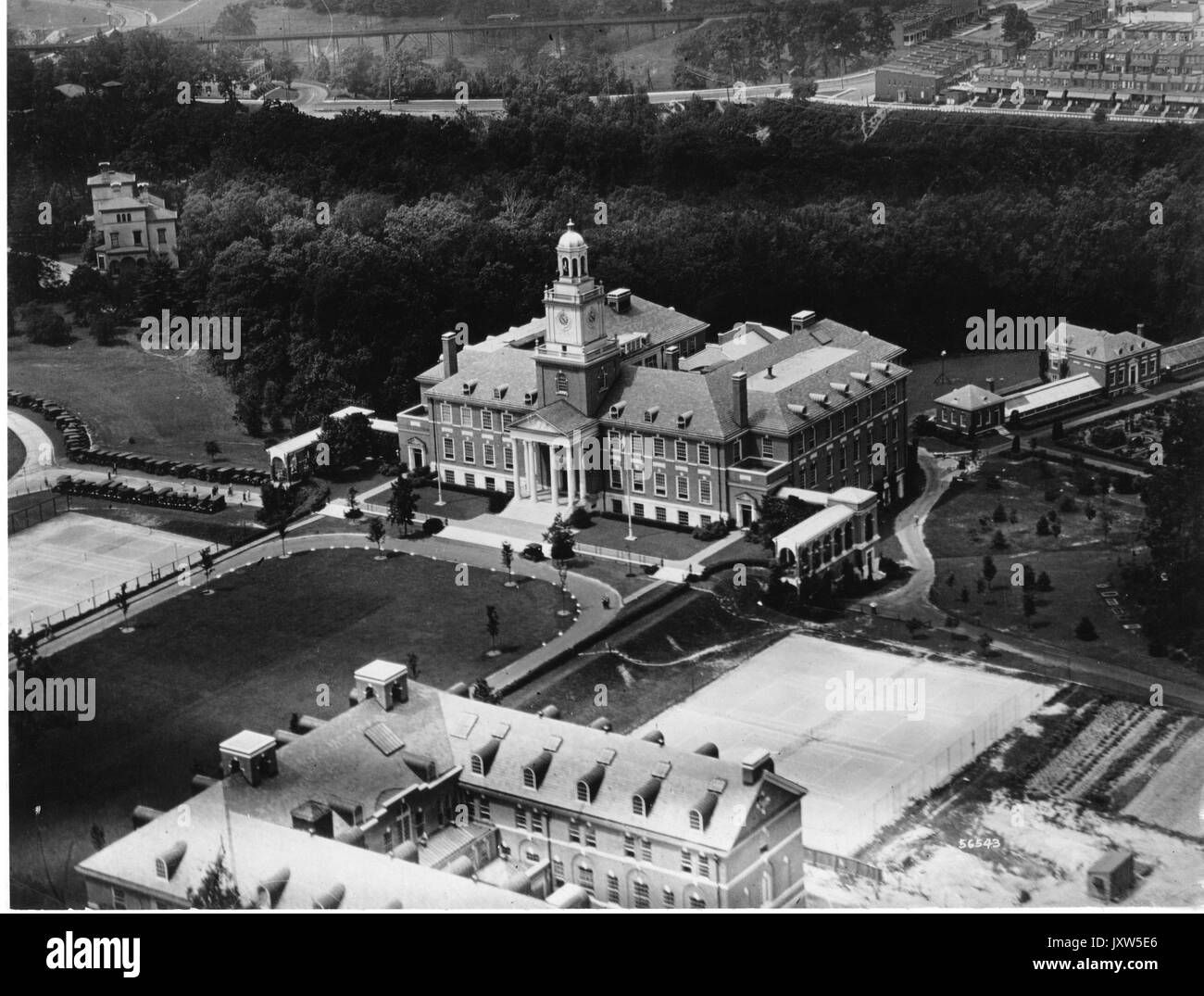 Gilman Hall, Luftbilder, Homewood außen, nach Südwesten, 1925. Stockfoto