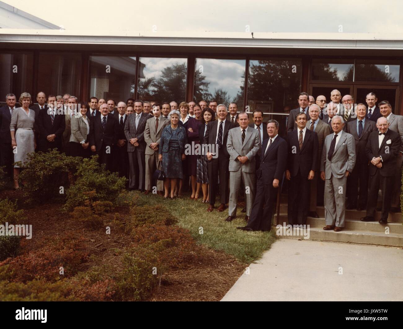 Treuhänder Gruppenfoto der Vorstand im Labor für angewandte Physik, 1980. Stockfoto