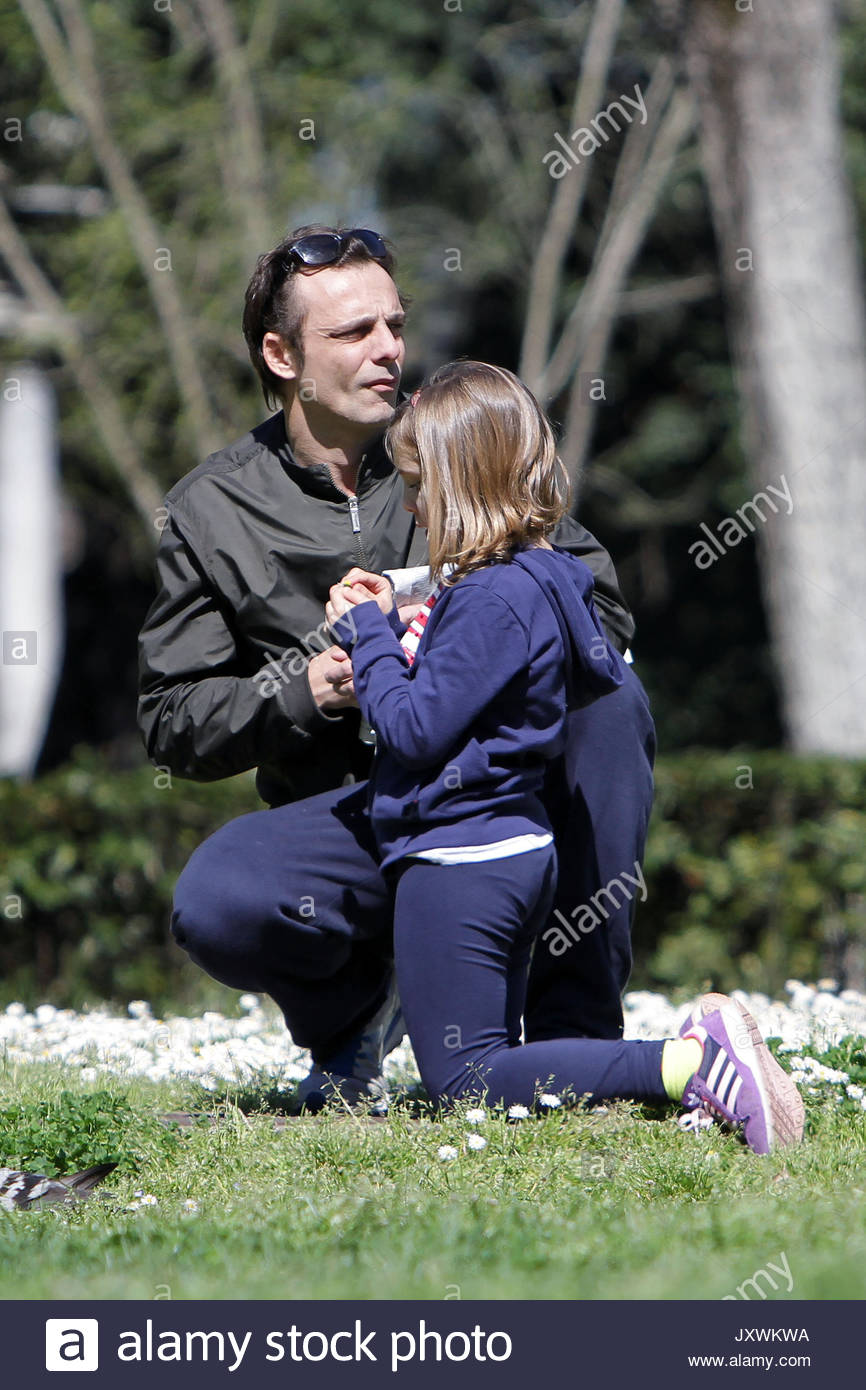 Alessandro Preziosi e la figlia Elena. Alessandro Preziosi con la