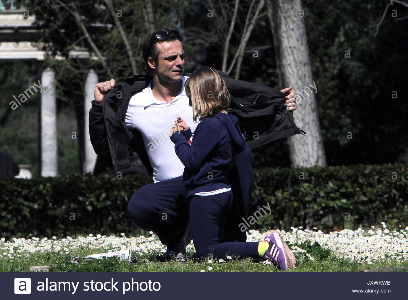 Alessandro Preziosi e la figlia Elena. Alessandro Preziosi con la
