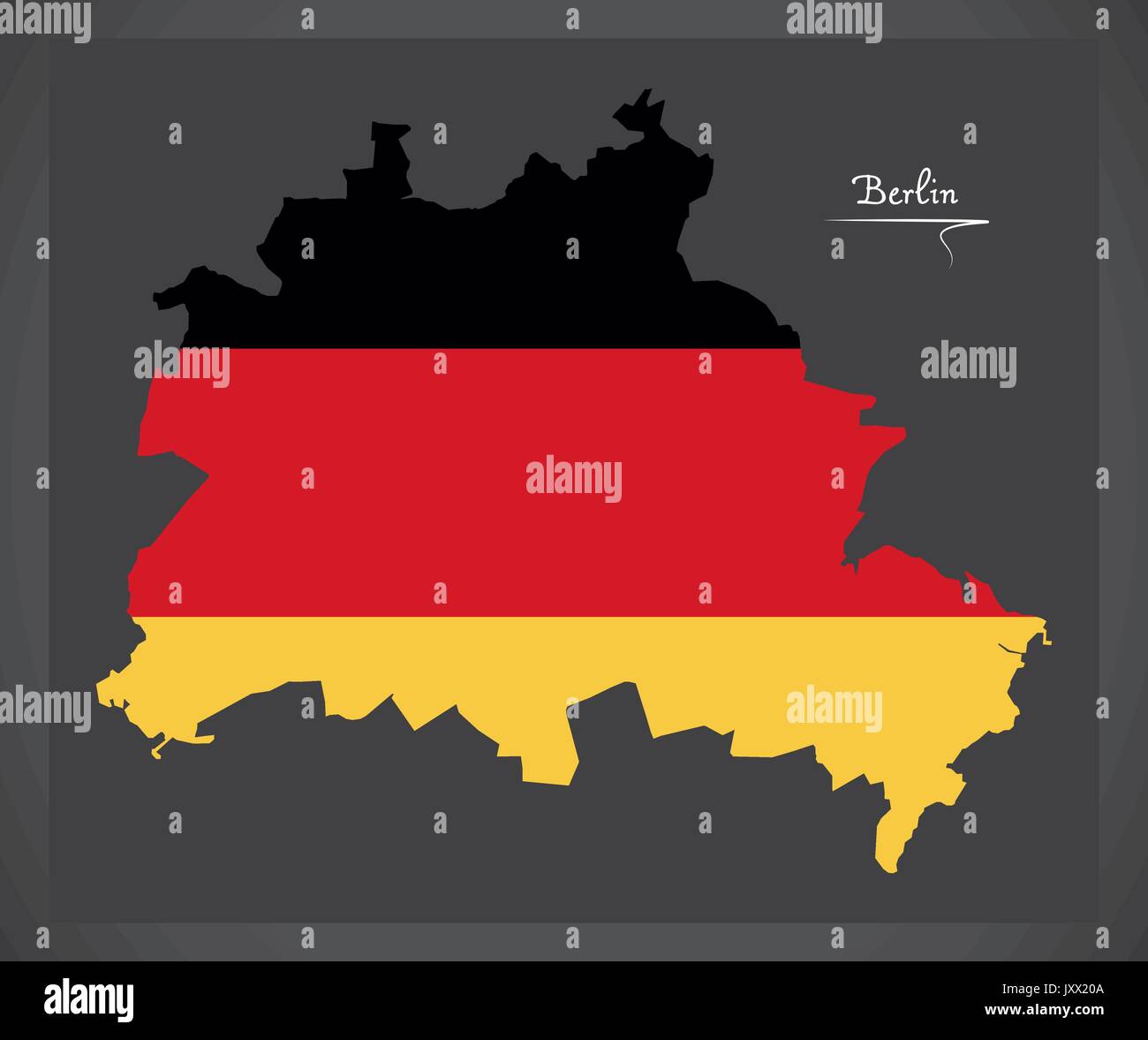 Berlin Karte mit deutschen Nationalflagge Abbildung Stock Vektor