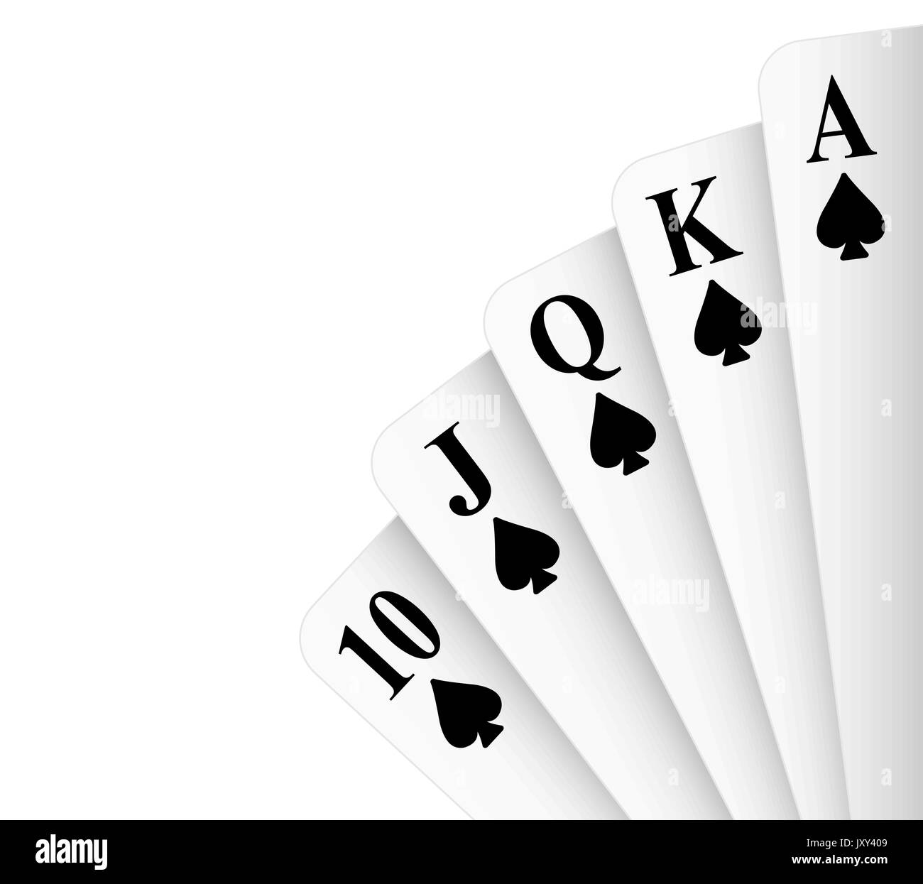 Spaten suit Royal Flush poker hand Vektor Stock Vektor Spaten suit Royal Flush poker hand Vektor Stock Vektor