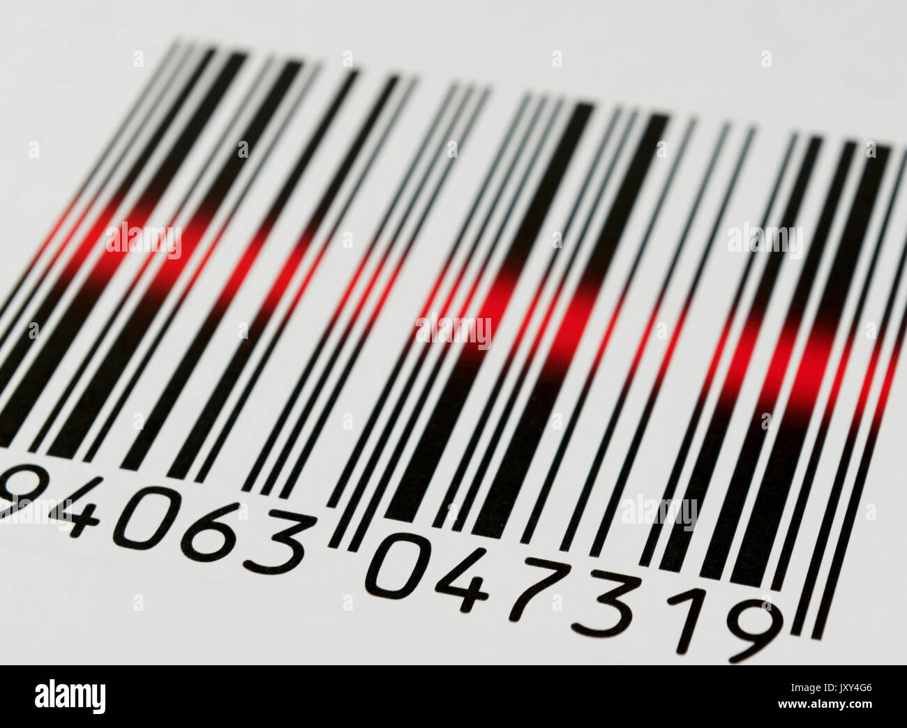 Scannen von Barcodes Stockfoto