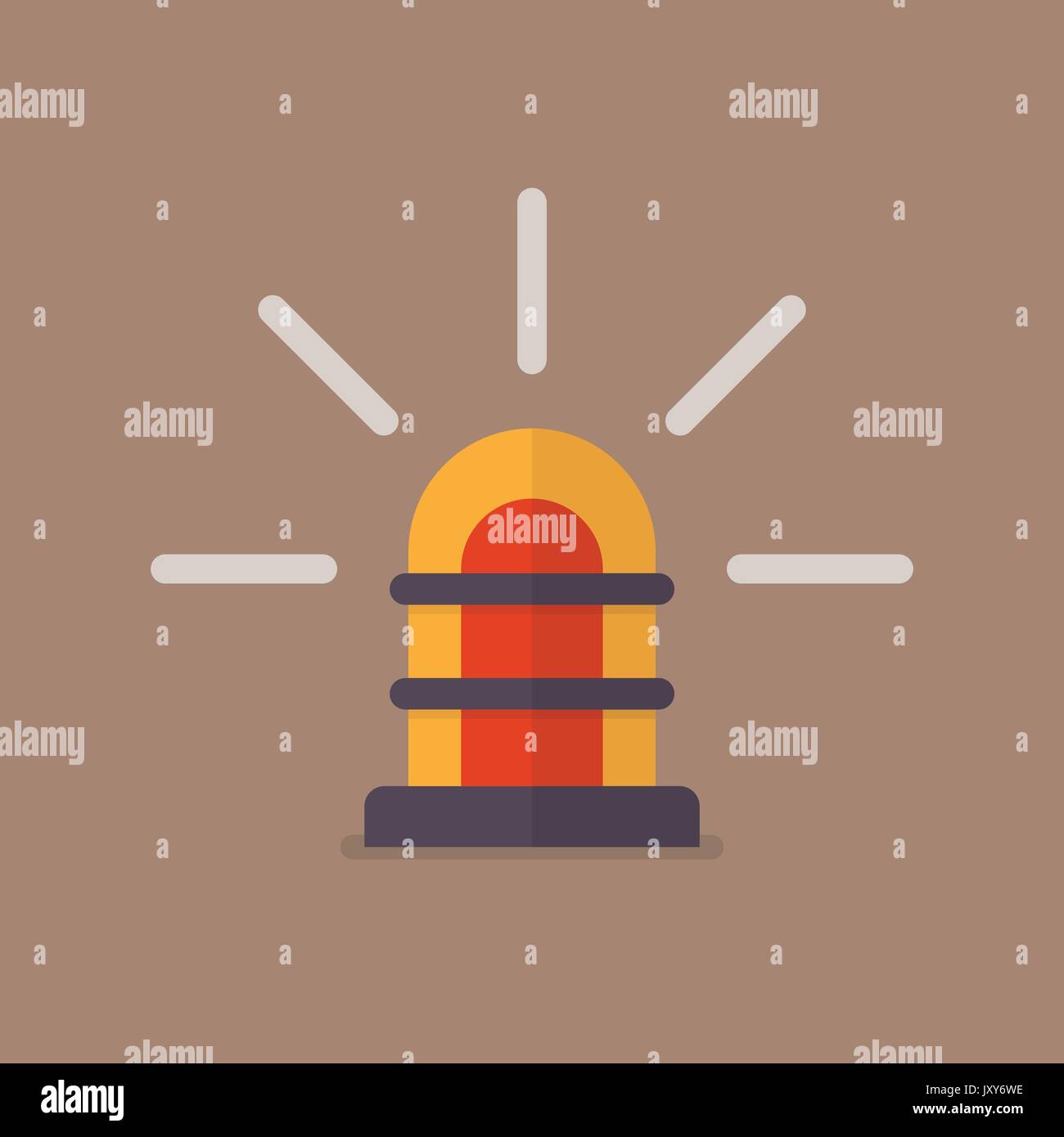 Retro Sirene im flachen Stil. Vector Illustration Stock Vektor