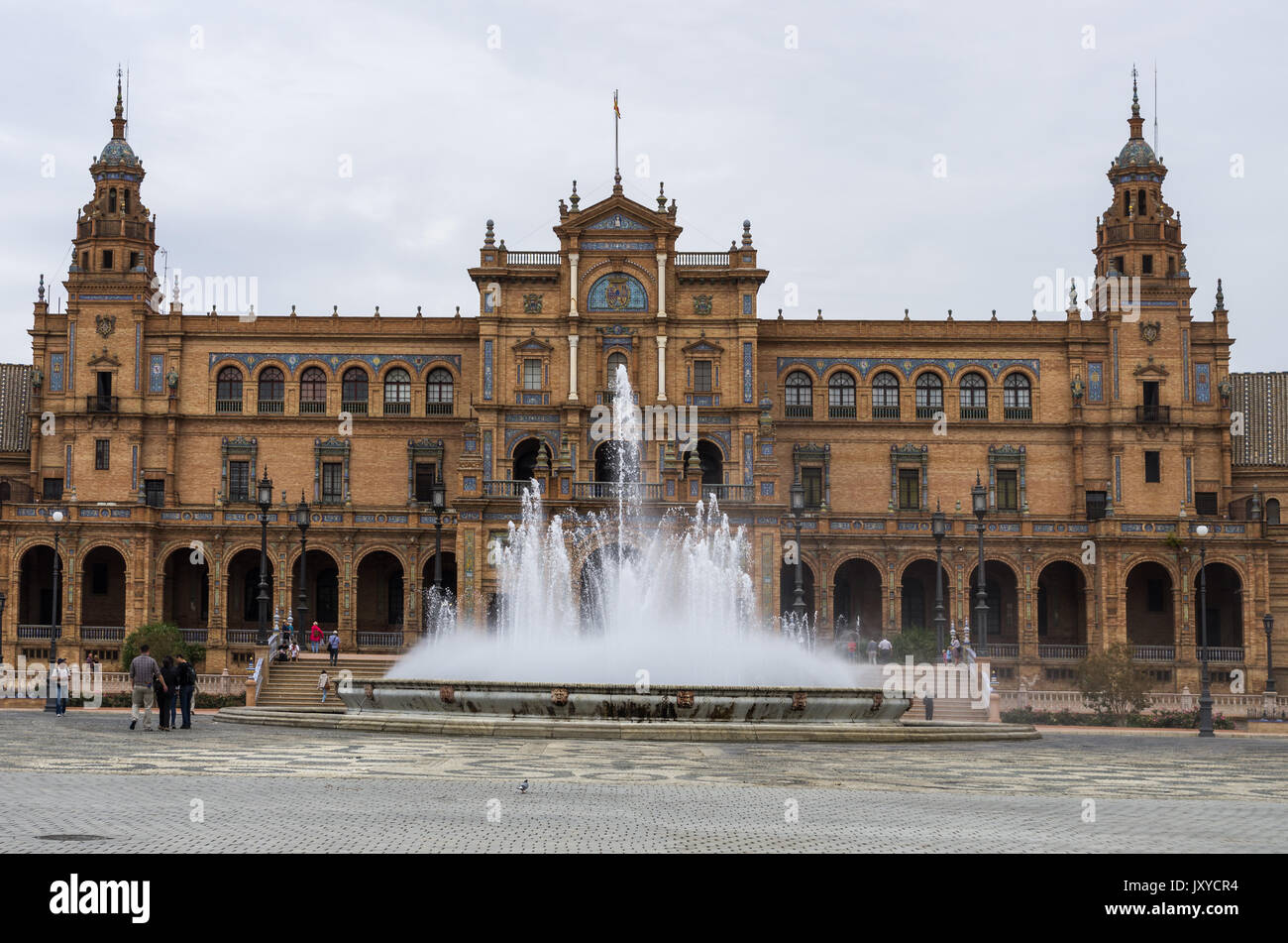 Plaza de España und Vicente Traver Brunnen, Sevilla, Spanien Stockfoto