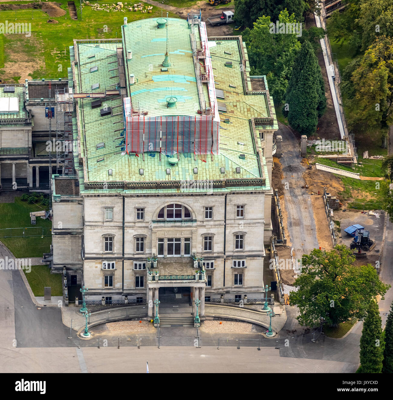 Die Villa Hügel mit Alfried Krupp von Bohlen und Halbach Stiftung, Landsitz des Industriellen Alfred Krupp aus dem 19. Jahrhundert mit kunstvollen Zimmer ein Stockfoto