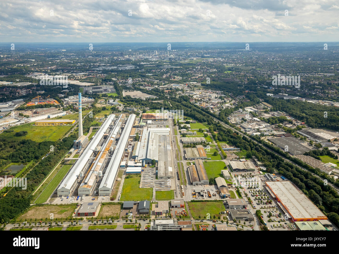 Hafen Essen, Bergeborbeck, TRIMET ALUMINIUM SE ist eine Gruppe von unabhängigen deutschen Aluminiumproduzenten, Hüttenaluminium, einschließlich primärer Aluminium, Aluhü Stockfoto