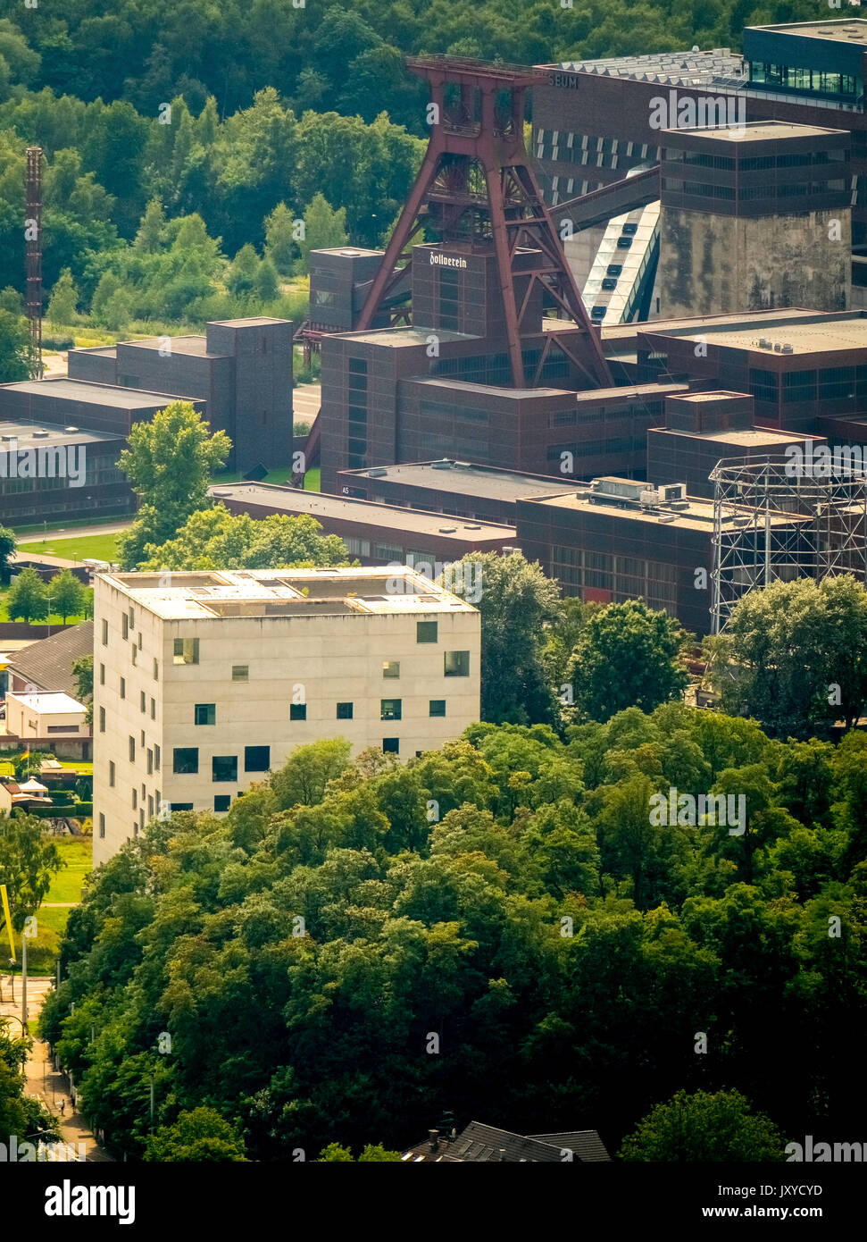 Folkwang Universität der Künste - SANAA - Berndorf, Zollverein-Kubus, Areal Weltkulturerbe Zollverein Essen, Zollverein School", "Sanaa-Kubus" und "Sana Stockfoto