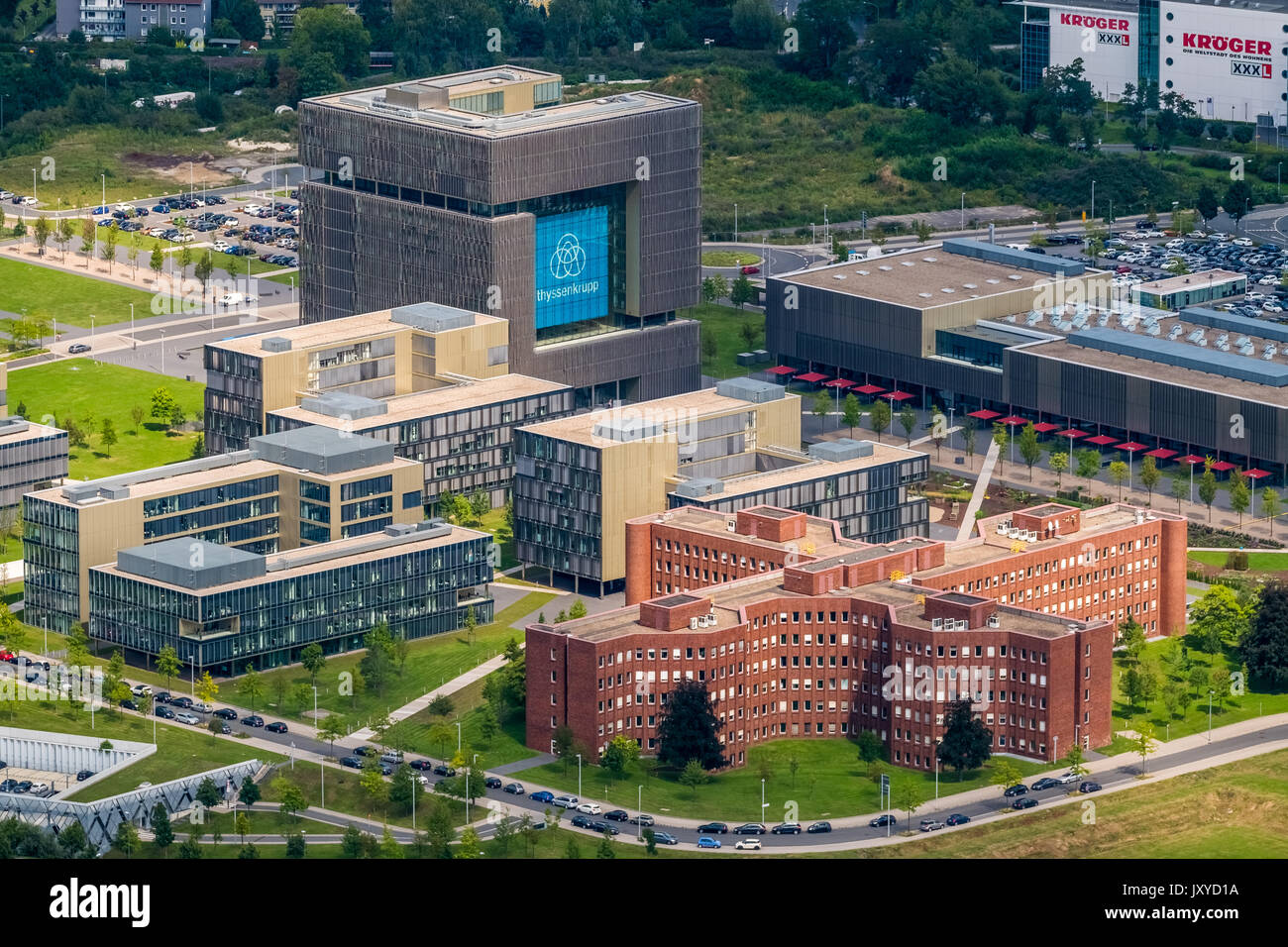 ThyssenKrupp Headquarter Essen, ThyssenKrupp Headquarter ist die Konzernzentrale der ThyssenKrupp AG in den westlichen Stadtteil der Stadt Essen, Stockfoto