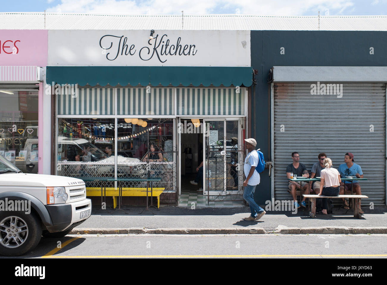 Die Küche Cafe & Imbiss in Woodstock, Kapstadt. Stockfoto