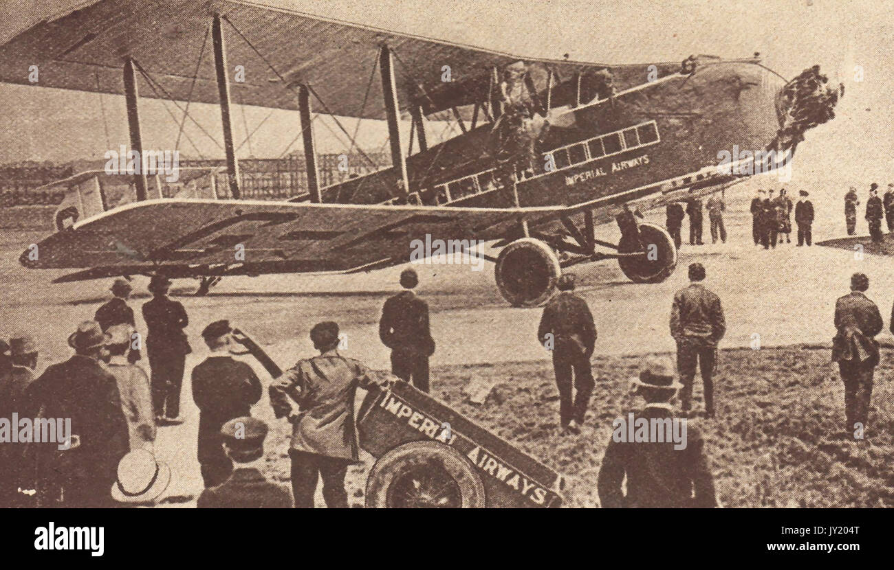 1927 - Ein Imperial Airlines airliner verlassen Hendon, England, für Paris Stockfoto