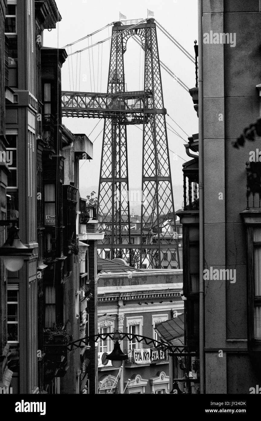 Der vizkaya Brücke in Bilbao, Spanien Stockfoto