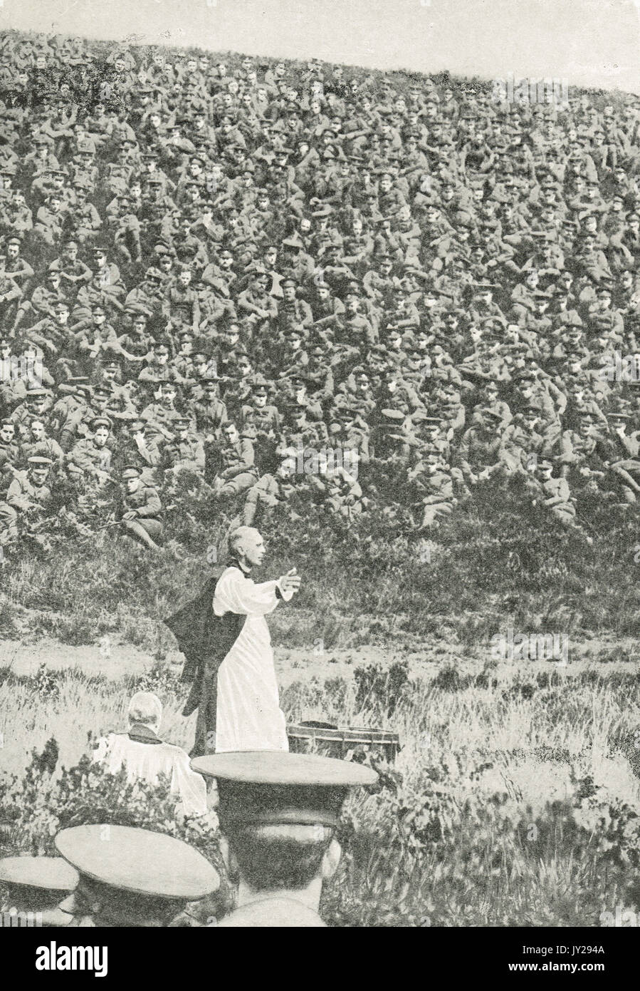 Bischof von London predigt territorials Zu für Flandern begeben, WK 1. Stockfoto
