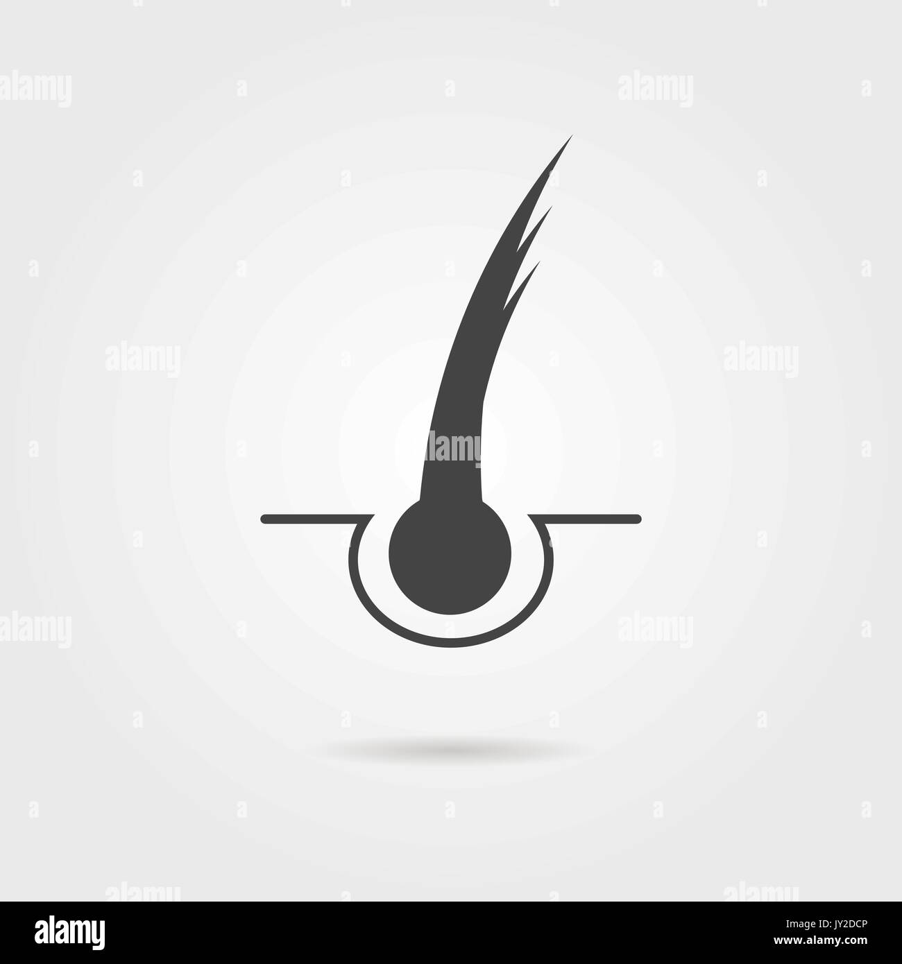 Spliss Haare schwarz Symbol mit Schatten Stock Vektor