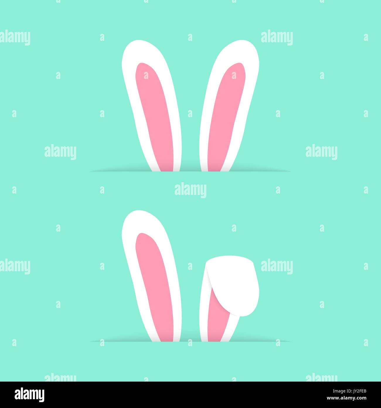 Zwei Paare hase Ohren wie frohe Ostern Stock Vektor