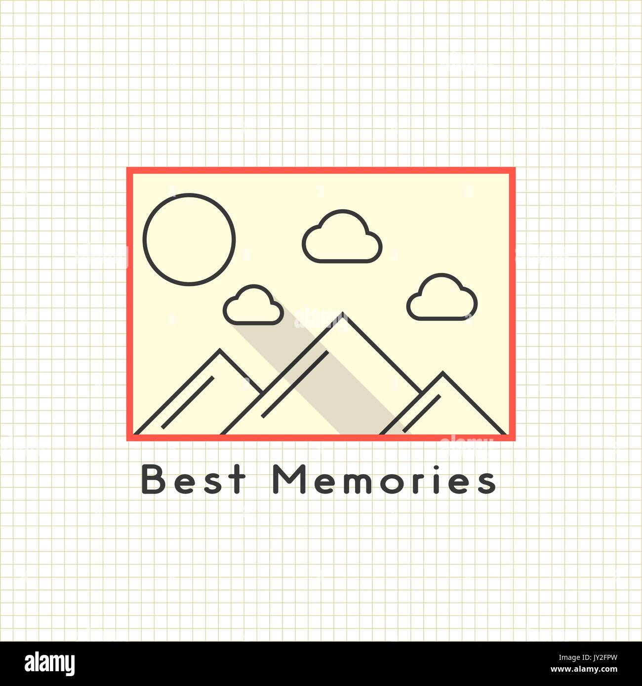 Beste Erinnerungen photoframe auf dem Notebook Blatt Stock Vektor