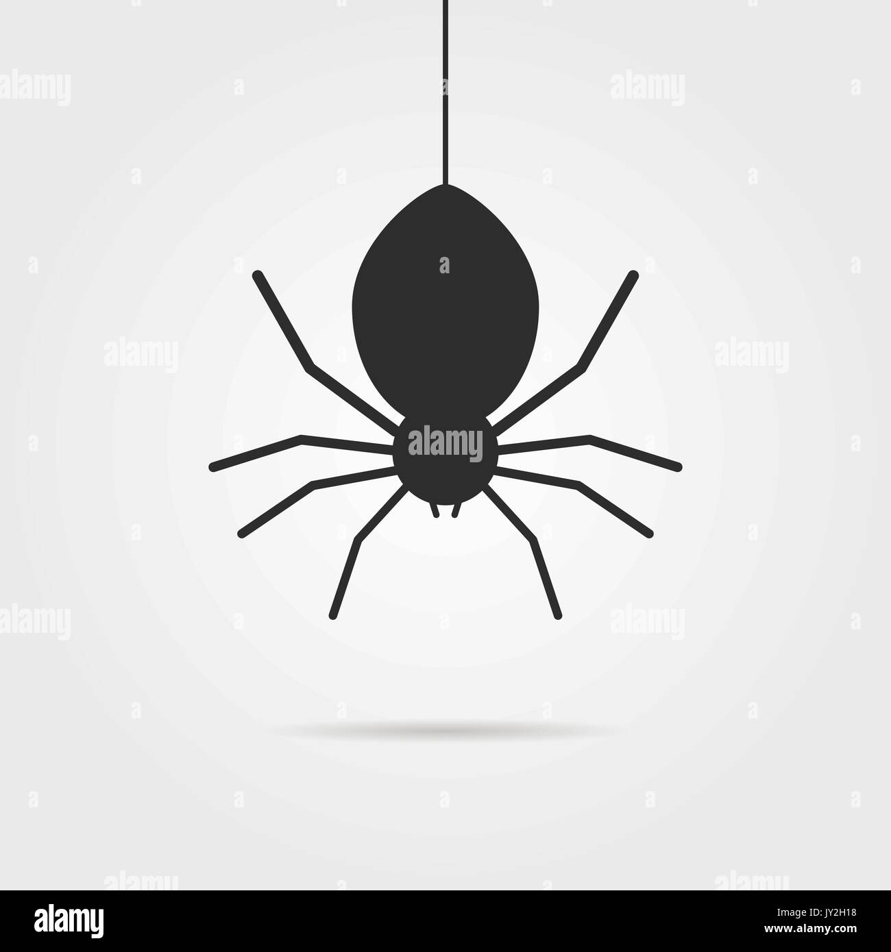 Black Spider Symbol mit Schatten Stock Vektor