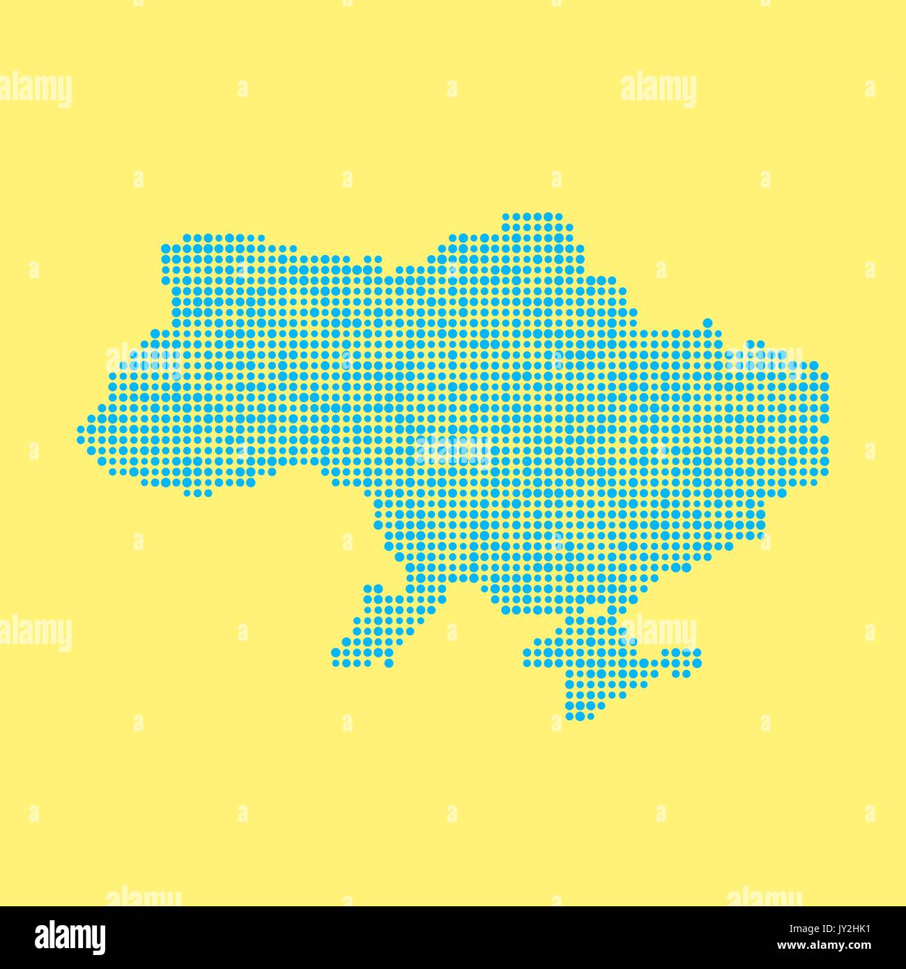 Blau ukrainischen Karte von Dots Stock Vektor