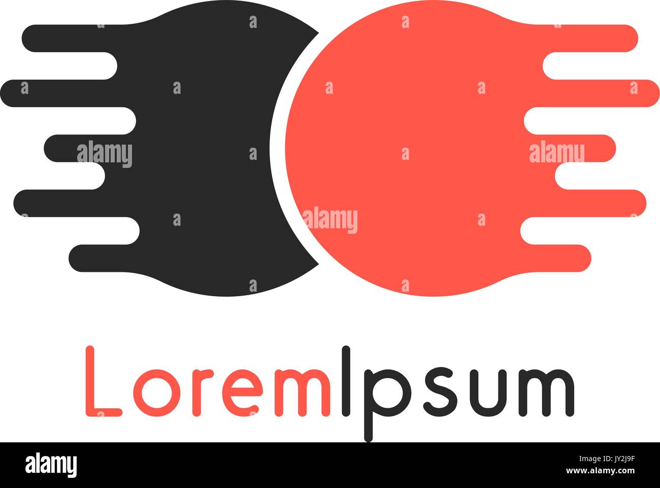 Abstrakte Zeichen mit zwei geschmolzene Kugel Stock Vektor