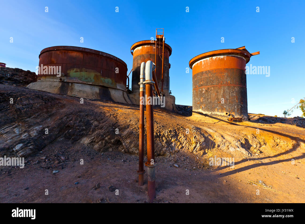 Die alte Browne's Welle, die durch die Kreuzung Mine in Broken Hill gehörte. Einer der kleineren Wellen und es wurde schließlich 1972 geschlossen. Stockfoto