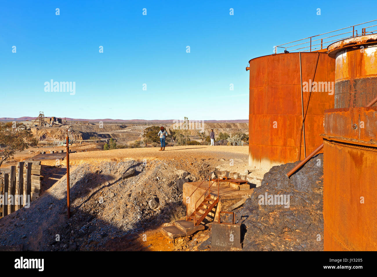 Die alte Browne's Welle, die durch die Kreuzung Mine in Broken Hill gehörte. Einer der kleineren Wellen und es wurde schließlich 1972 geschlossen. Stockfoto