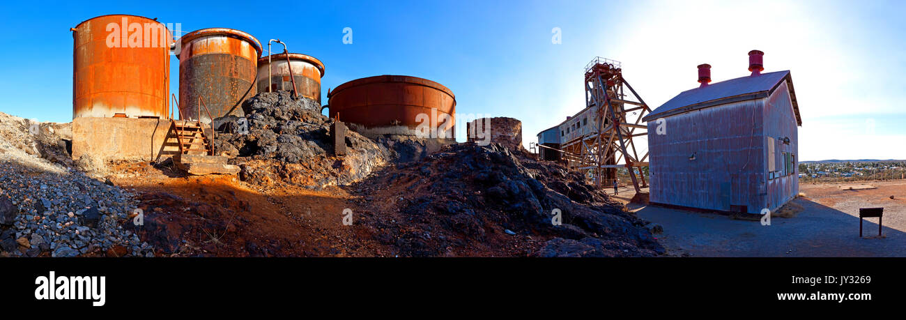 Die alte Browne's Welle, die durch die Kreuzung Mine in Broken Hill gehörte. Einer der kleineren Wellen und es wurde schließlich 1972 geschlossen. Stockfoto