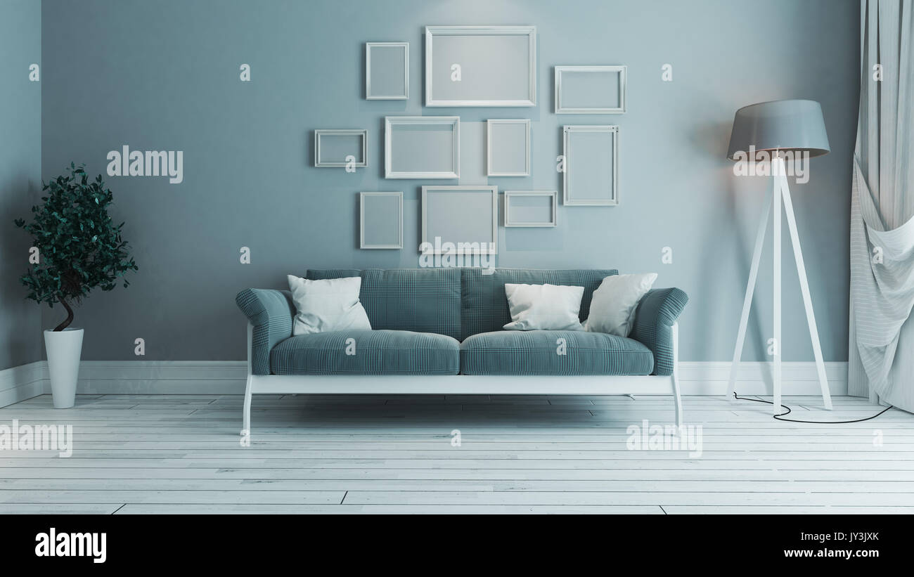 Farbe Blau Wohnzimmer Interior Design Mit Blauen Und Weissen