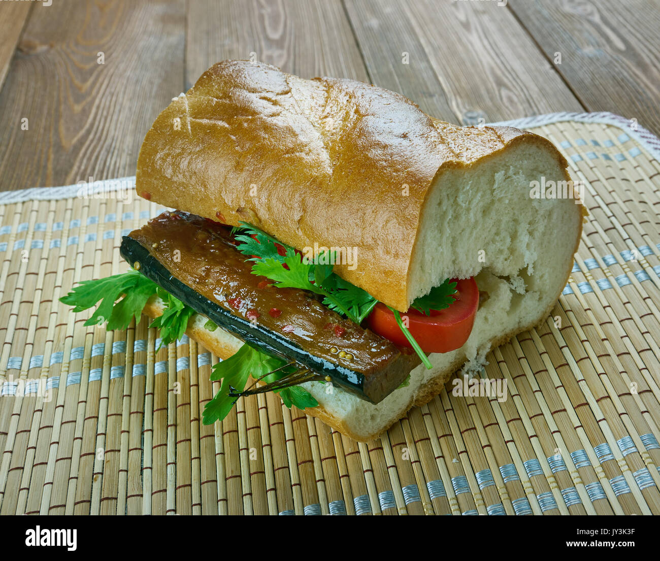 Balik Ekmek - Türkische Sandwich mit Fisch, türkische Lebensmittel Nahaufnahme Stockfoto
