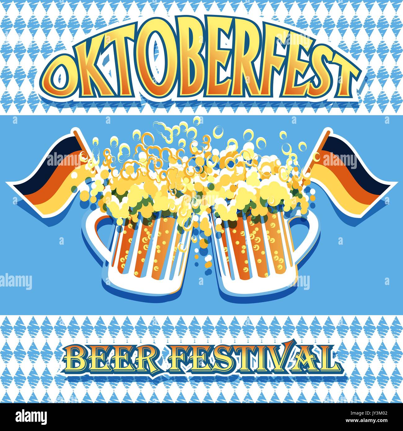 Vintage styled Emblem mit Gläser Bier Stock Vektor