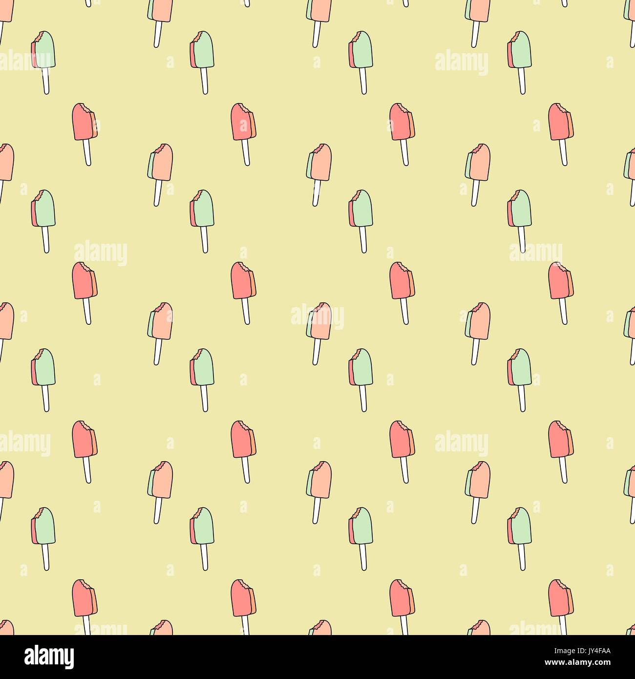 Eis gelb und rosa nahtlose Muster. Vector Hintergrund. Stock Vektor