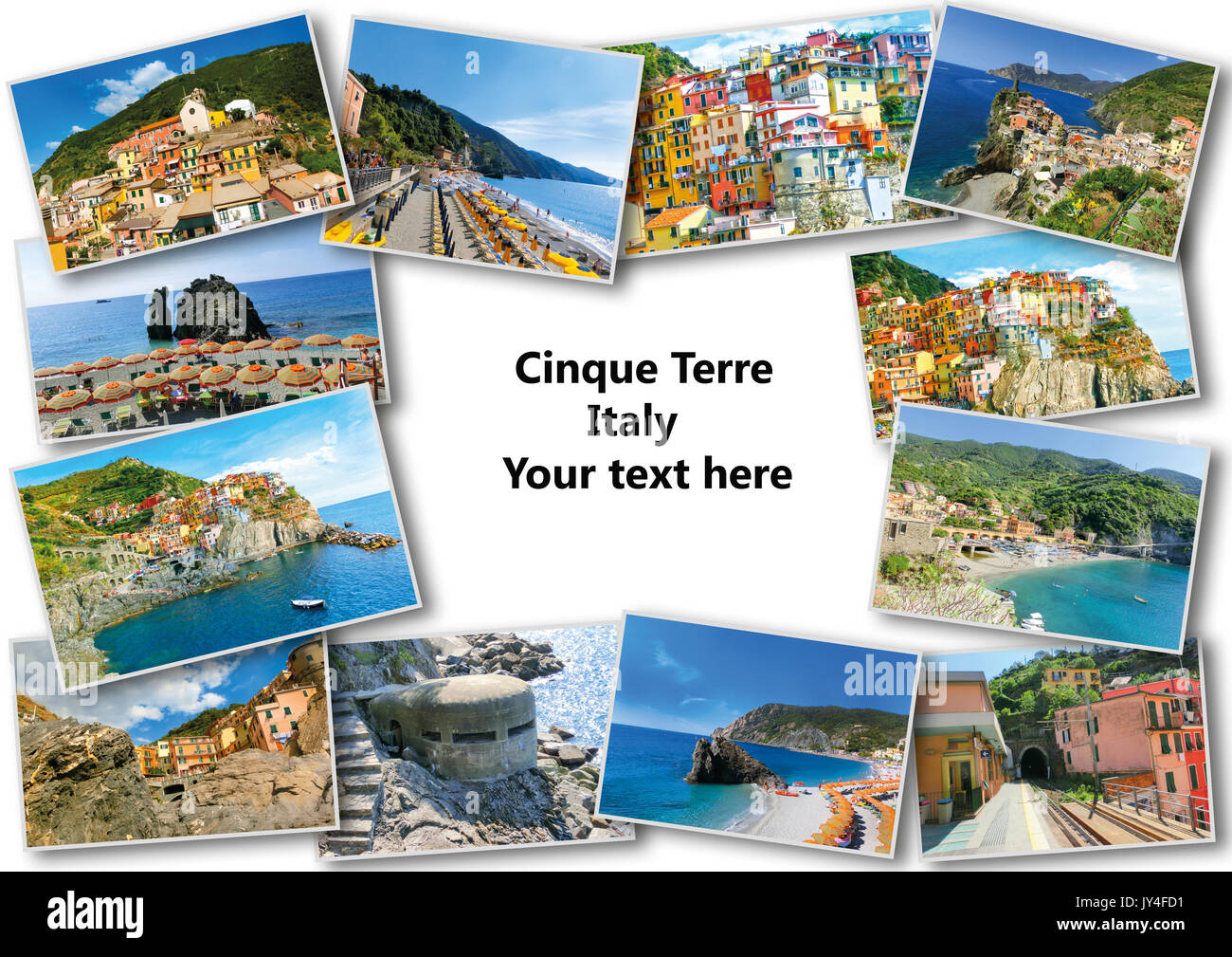 Collage von Cinque Terre Fotos in Italien Stockfoto