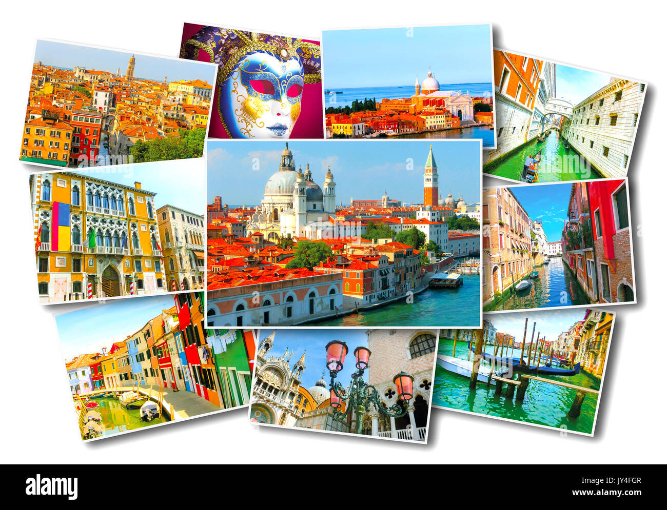 Collage von Bildern von Venedig Stockfoto