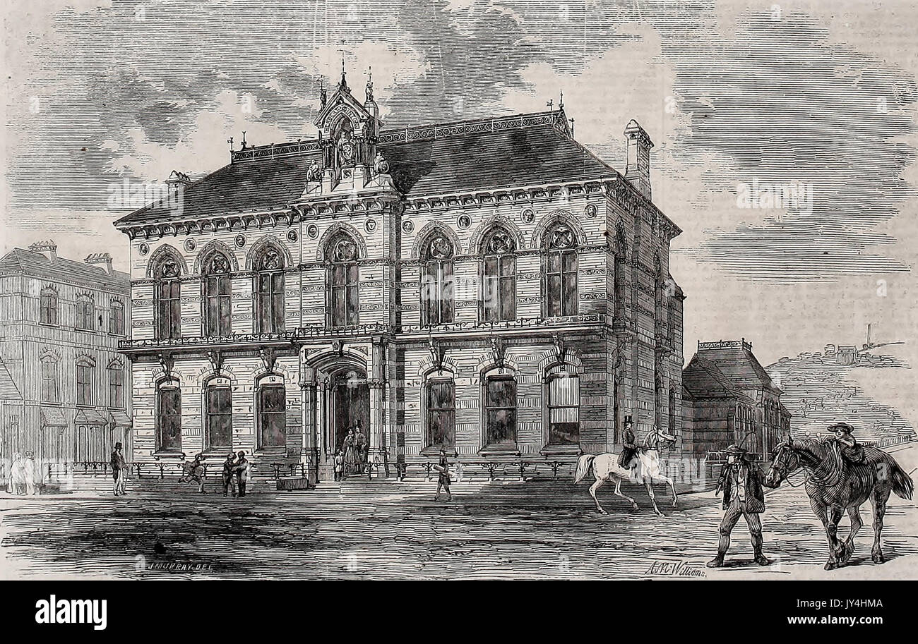 Die minton Testimonial Museum und Schule für Gestaltung, Stoke on Trent, England, um 1860 Stockfoto