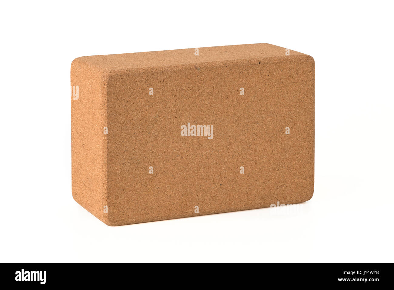 Kork Yoga Block, Umweltfreundliche Premium Menge weißer Hintergrund Stockfoto