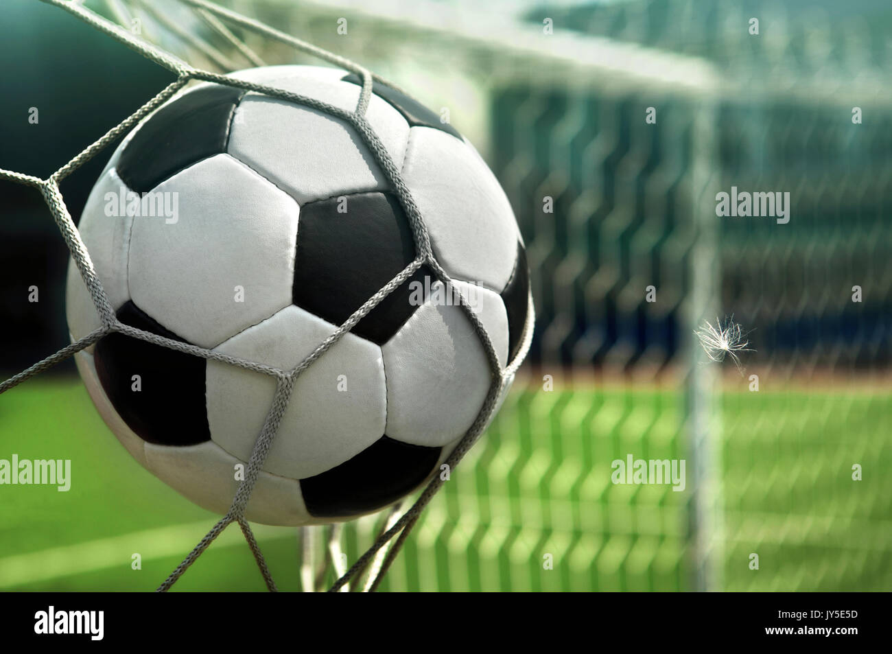 Fußball WM. Der Ball ist im Netz der Ziel. Ziel !!! Stockfoto