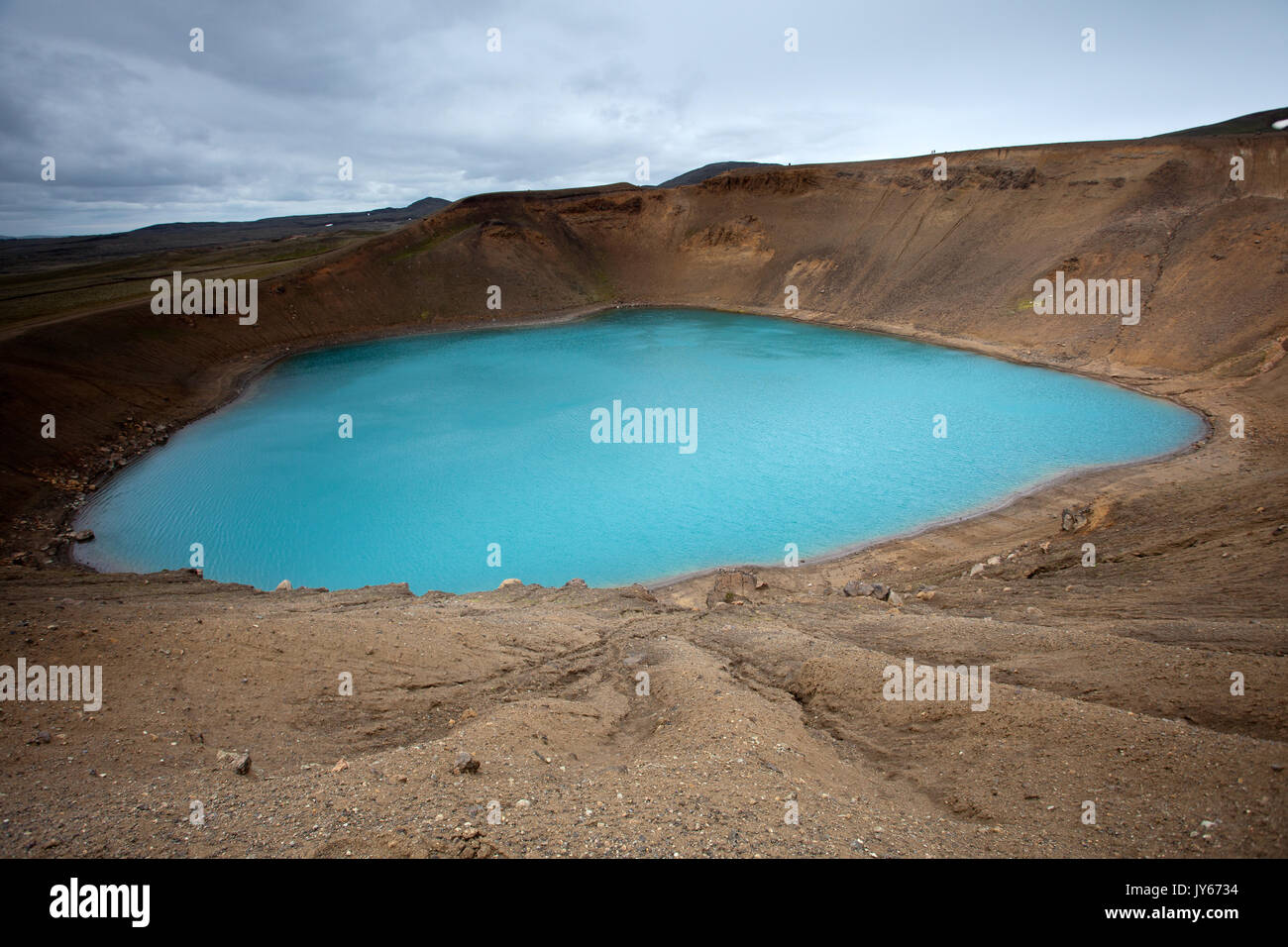 Grüne See Víti Krater Stockfoto