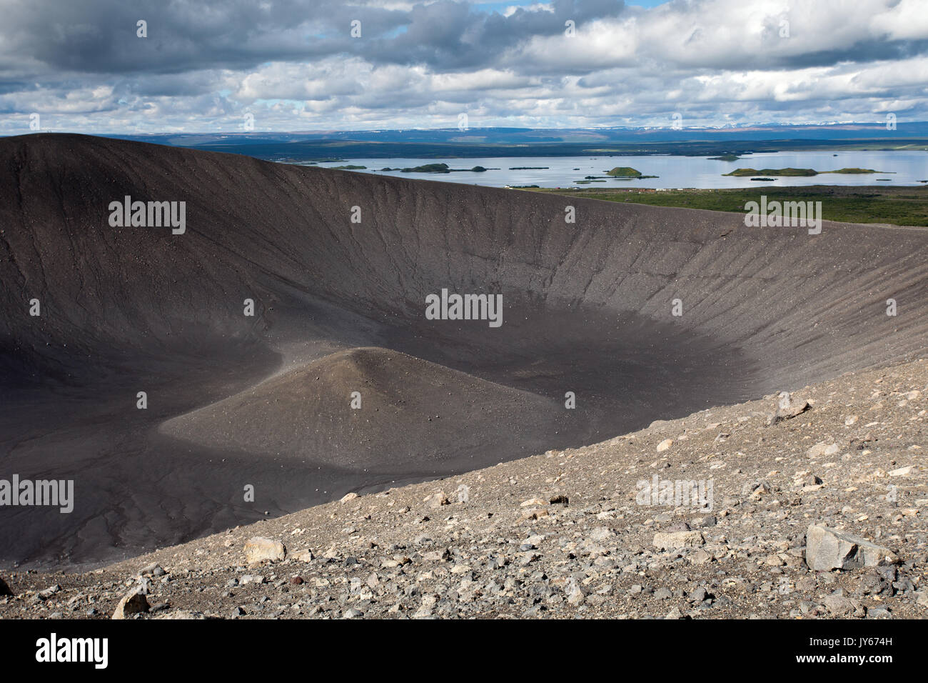 Hverfjall Krater Stockfoto