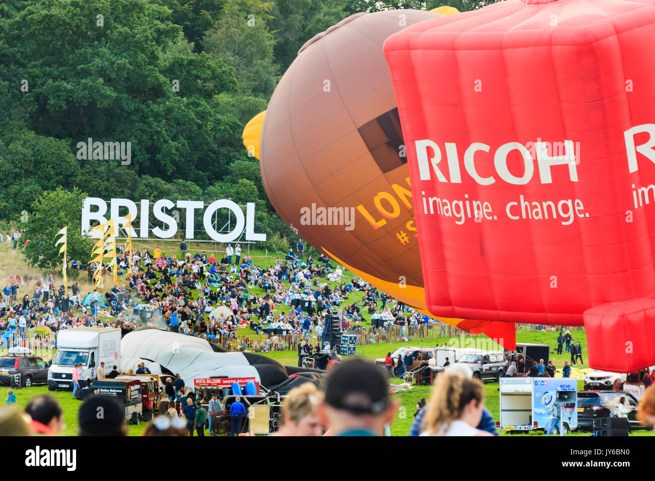 Ein Blick auf die Bristol Balloon Fiesta 2017 Ashton Court, Bristol. Stockfoto