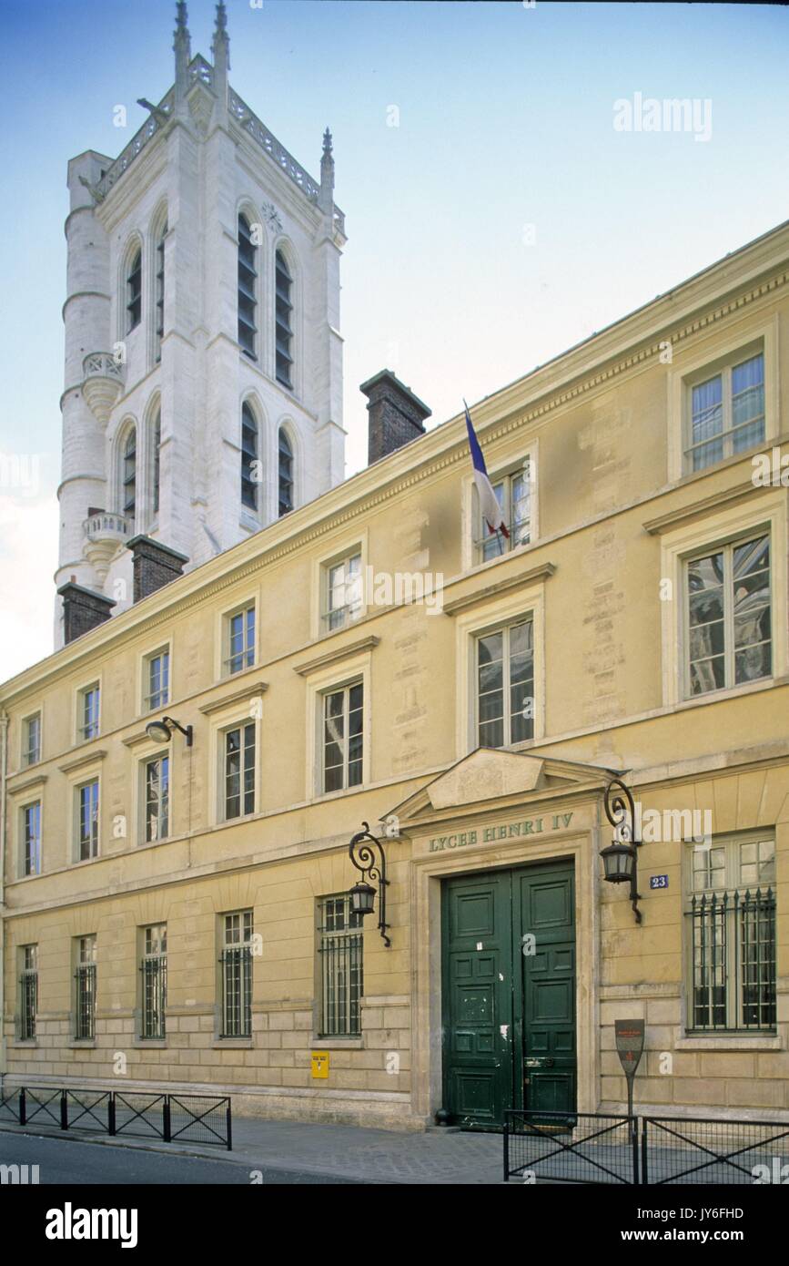Lycée Henri IV et la Tour Clovis, Paris, 5e arrondissement Foto Gilles Targat Stockfoto