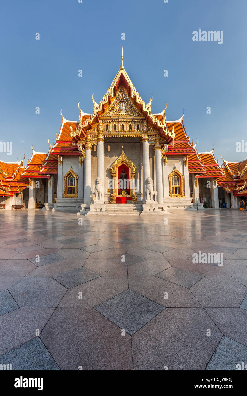 Der Marmor-tempel, Wat Benchamabophit in Bangkok, Thailand Stockfoto