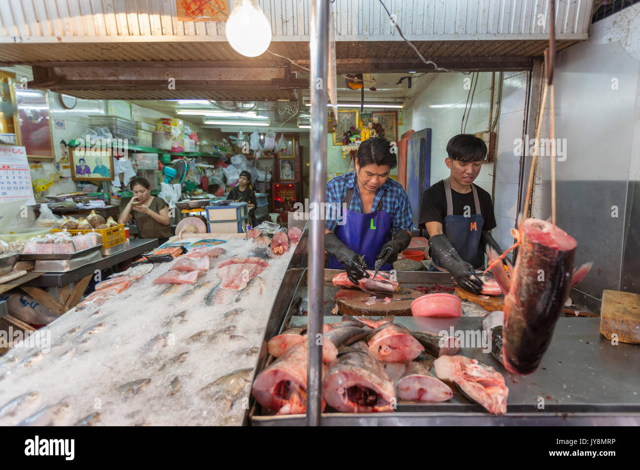 Street Food Anbieter in Chinatown Märkte, Bangkok, Thailand Stockfoto