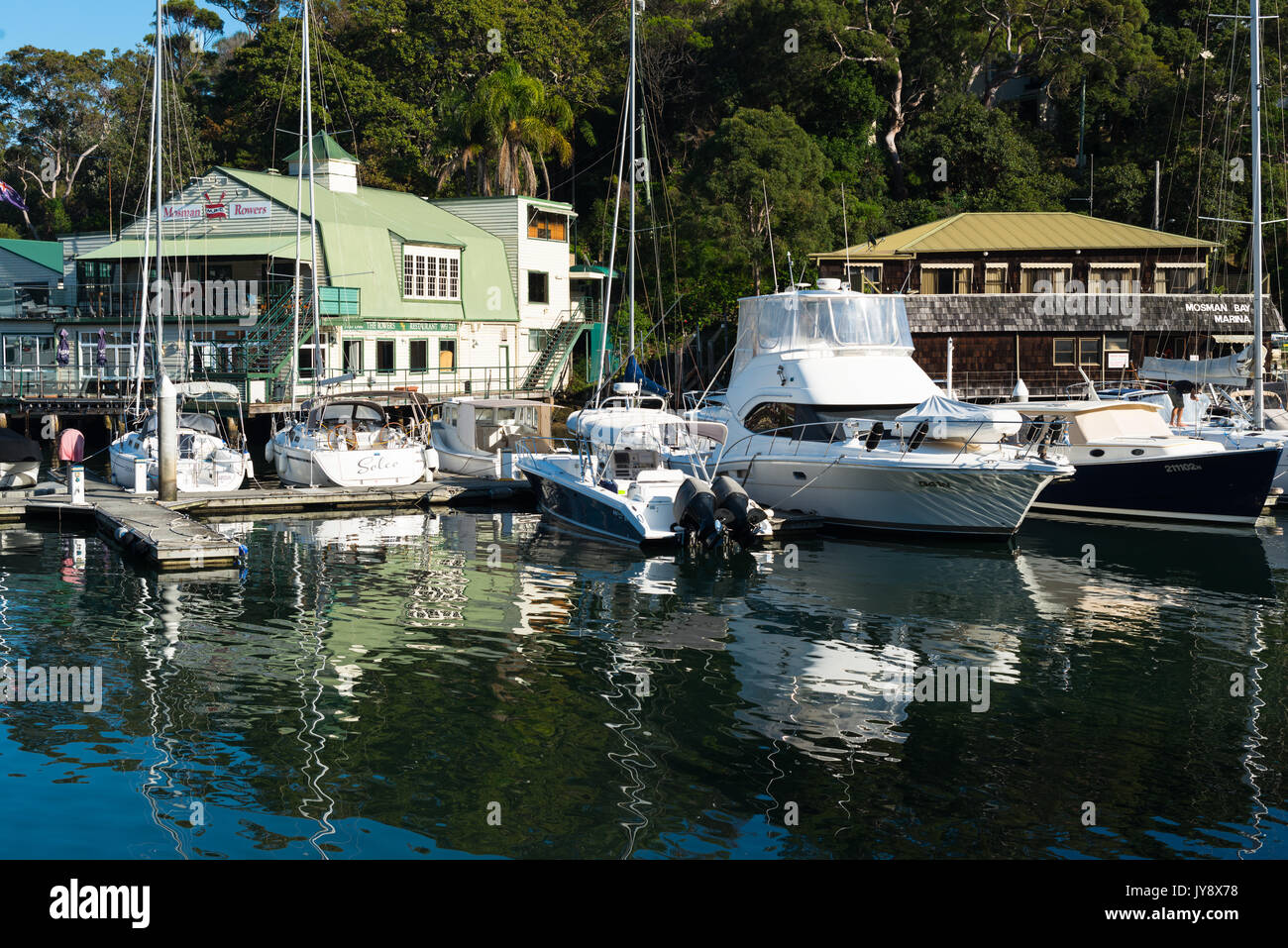 Mosman Ruderer Verein bei Mosman Bay Wharf, Cremorne Point, Sydney, New South Wales, Australien Stockfoto